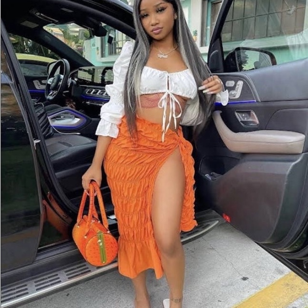 Orange Wrap Skirt